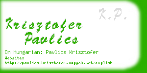 krisztofer pavlics business card